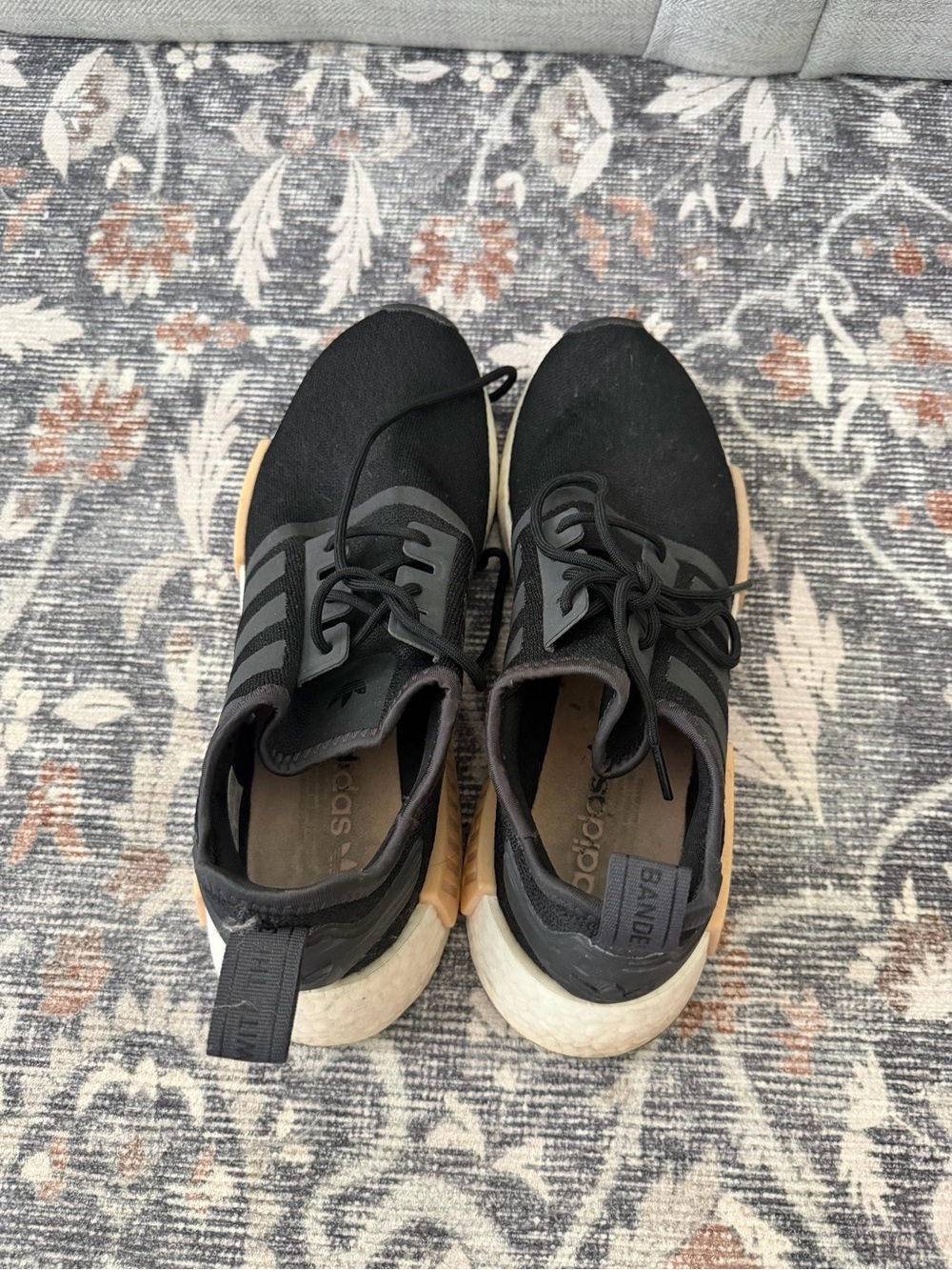 adidas Black and Gum-Trim Men’s Sneakers